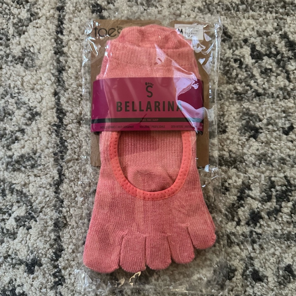 toesox Bellarina Full-Toe Pilates Socks - M - NWT